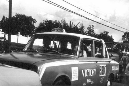 A 1968 Toyota Corona taxi on Highway 54